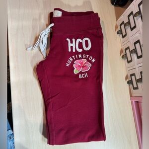 Hollister Sweatpants Maroon S
